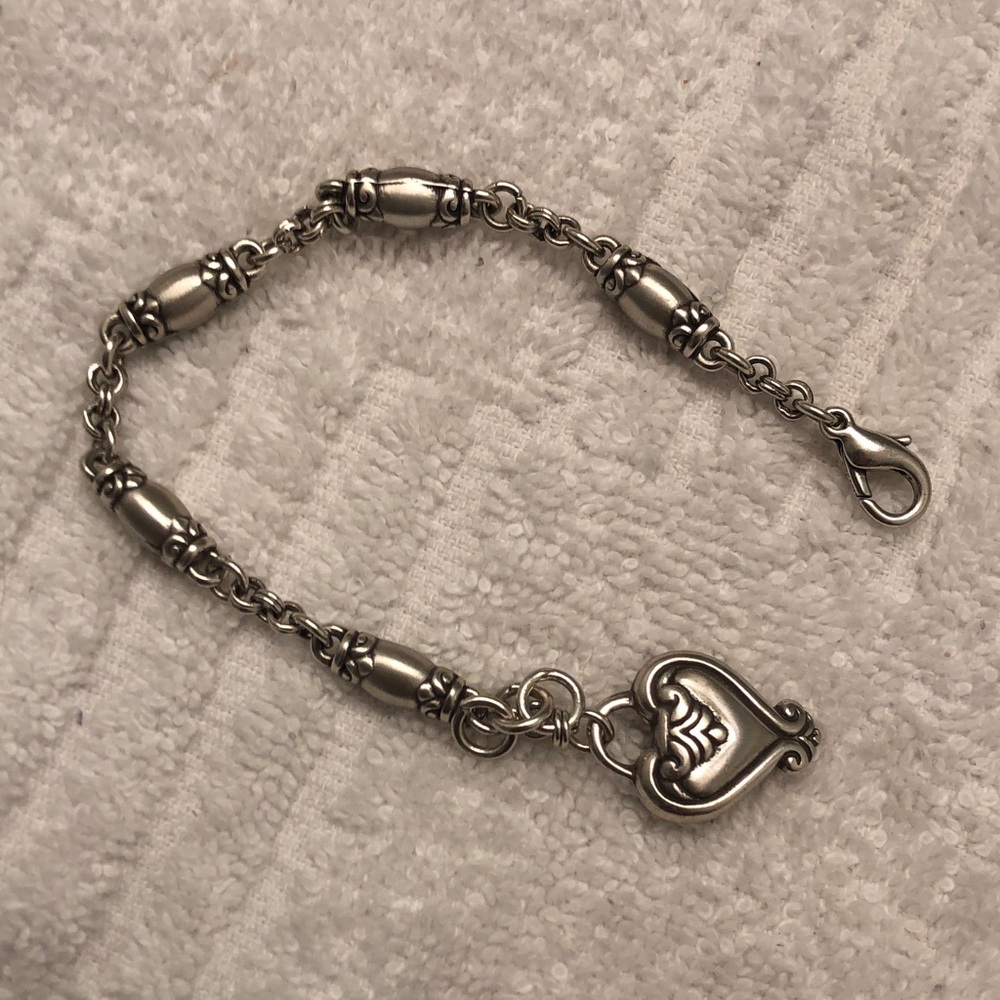 Brighton Silver Chain Bracelet with Heart Charm